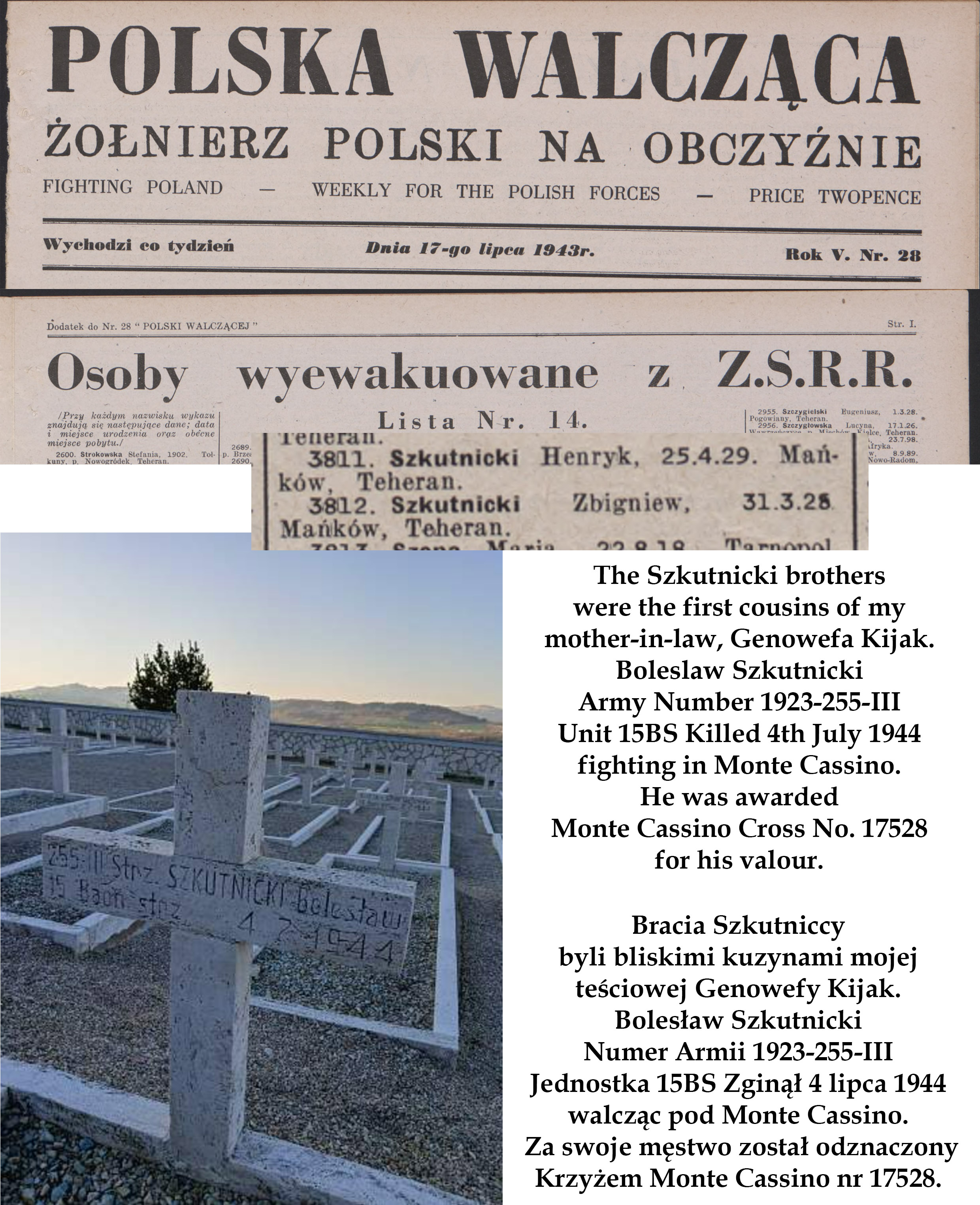 Szkutnicki Uncles Heroes of Monte Cassino